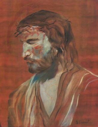 Peinture intitulée "LE CHRIST" par Dubreuil Gérard, Œuvre d'art originale