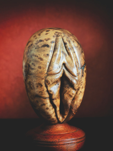 Sculpture intitulée "vulve en Loupe d'AM…" par Anthony Gratien, Œuvre d'art originale, Bois