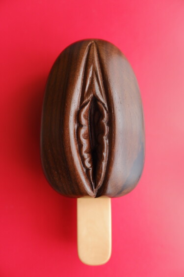 Sculpture intitulée "glace chocolat/zéze…" par Anthony Gratien, Œuvre d'art originale, Bois