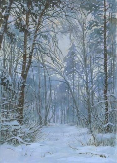 Картина под названием "Зимний лес" - Andrey Dubrovin, Подлинное произведение искусства