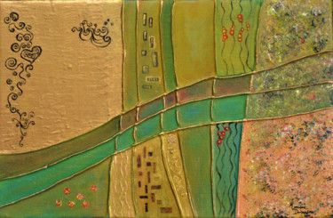 Peinture intitulée "hommage à Klimt" par Monique Ducarton, Œuvre d'art originale, Acrylique