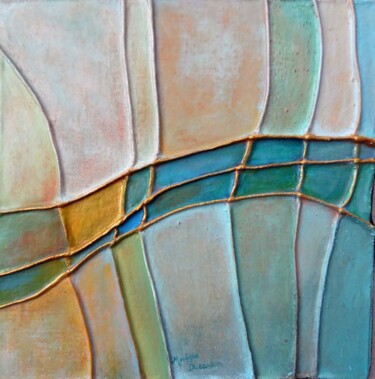Painting titled "composition cloison…" by Monique Ducarton, Original Artwork, Acrylic Mounted on Wood Stretcher frame