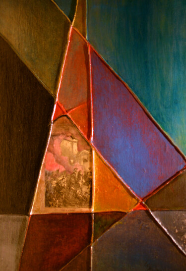 Peinture intitulée "composition cloison…" par Monique Ducarton, Œuvre d'art originale, Acrylique Monté sur Panneau de bois