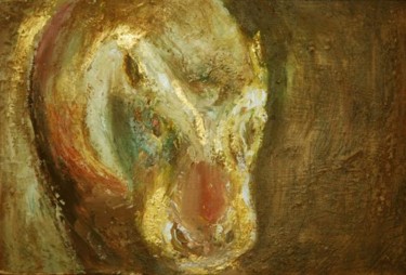 Painting titled "Hippo2" by Monique Ducarton, Original Artwork, Oil