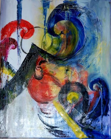 Schilderij getiteld "abstraction3" door Monique Ducarton, Origineel Kunstwerk, Olie