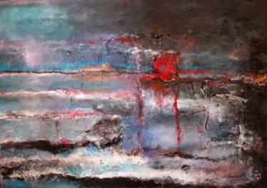Painting titled "Après le tsunami, a…" by Monique Ducarton, Original Artwork, Oil