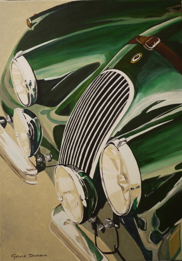 Ζωγραφική με τίτλο "jaguar-xk-120-jpg-3…" από Gérard Duchêne, Αυθεντικά έργα τέχνης, Ακρυλικό Τοποθετήθηκε στο Ξύλινο φορείο…