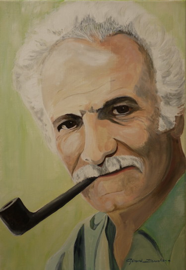 Painting titled "georges-brassens-0.…" by Gérard Duchêne, Original Artwork, Acrylic Mounted on Wood Stretcher frame