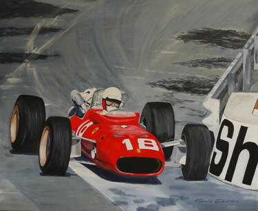 Schilderij getiteld "Ferrari 242 Lorenzo…" door Gérard Duchêne, Origineel Kunstwerk, Acryl Gemonteerd op Frame voor houten b…