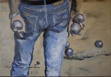 Peinture intitulée "Les boules I" par Gérard Duchêne, Œuvre d'art originale, Huile