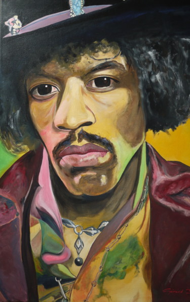 Pittura intitolato "jimi-hendrix.jpg" da Gérard Duchêne, Opera d'arte originale, Acrilico