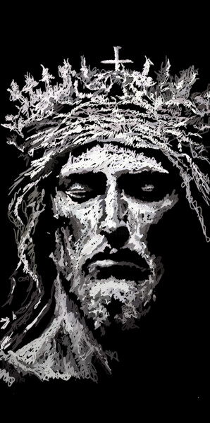 Arts numériques intitulée "Jesus Cristo" par Dudu Fernandes, Œuvre d'art originale, Peinture numérique