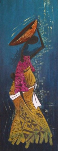 Painting titled "iya Abiye" by Duduhandsome, Original Artwork, Oil