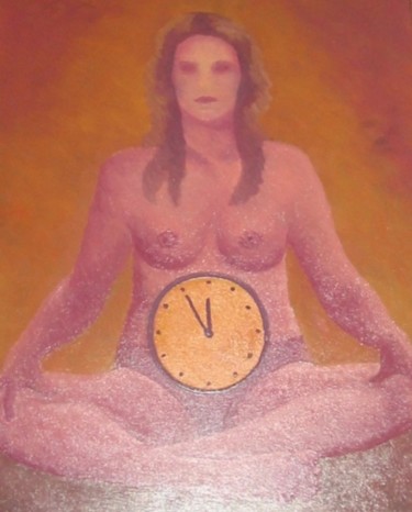 Painting titled "Woman and time" by Maggie, Original Artwork