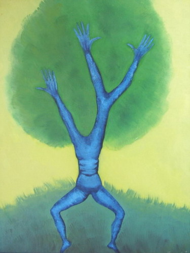 Painting titled "The Tree Is Alive" by Maggie, Original Artwork, Oil