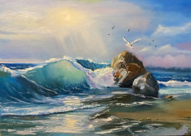 Картина под названием "Морская чайка" - Dmitrii Dudukin (ArtDm), Подлинное произведение искусства, Масло