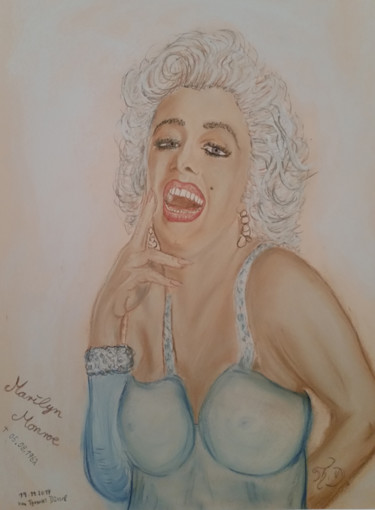 Schilderij getiteld "Marilyn Monroe" door Thomas Düssel, Origineel Kunstwerk, Pastel