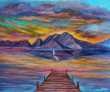 Peinture intitulée "Lac d'Annecy #Artis…" par Jeremy Duforest, Œuvre d'art originale, Acrylique