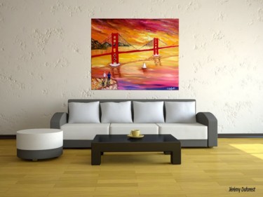 Peinture intitulée "Le Pont de San Fran…" par Jeremy Duforest, Œuvre d'art originale, Huile