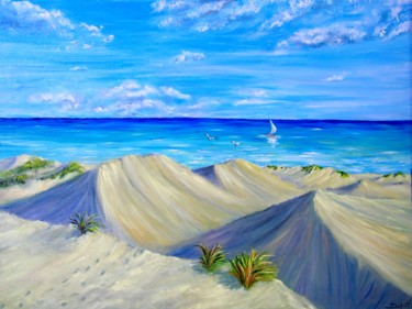 Peinture intitulée "La Dune du Pyla(Pil…" par Jeremy Duforest, Œuvre d'art originale, Huile