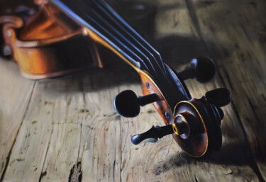 Pintura intitulada "Violin No.2 (Art pr…" por Peter Duhaj, Obras de arte originais, Impressão digital Montado em Armação em…