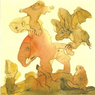 Dessin intitulée "Donkey's nightmare" par Daniel Duhamel Arrapel, Œuvre d'art originale, Autre