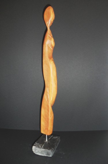 Sculpture titled "Pregnant woman" by Duilio, Original Artwork, Wood