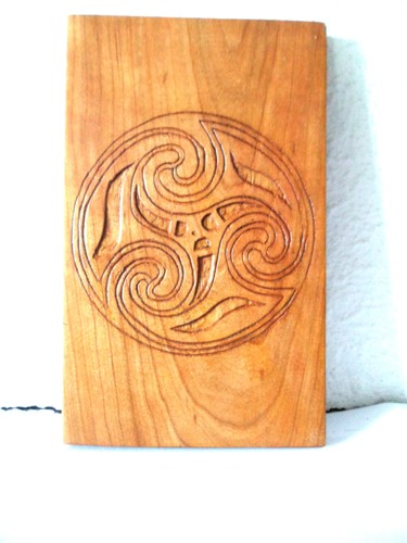 Sculpture titled "Celtic Spiral" by Duilio, Original Artwork, Wood