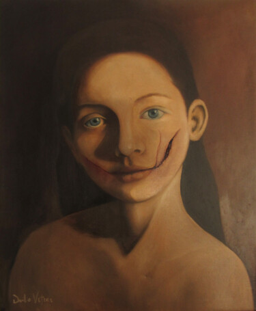 Pintura titulada "La aparición de Mal…" por Duilio Vetere, Obra de arte original, Oleo Montado en Bastidor de camilla de mad…