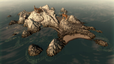 Digital Arts titled "AtelierFORTE Island" by Duilio Forte, Original Artwork, 3D Modeling