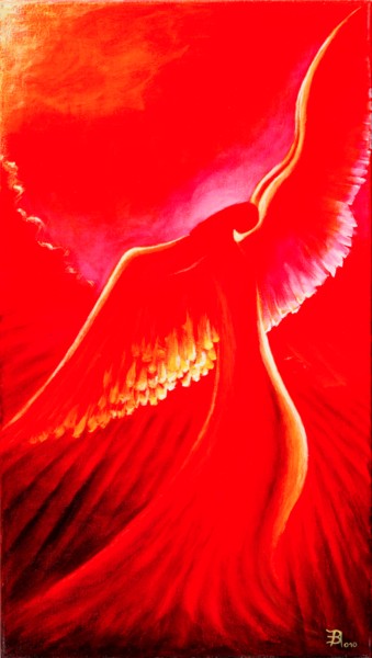 Painting titled "Love angel" by Alois Baumgartner, Original Artwork, Acrylic