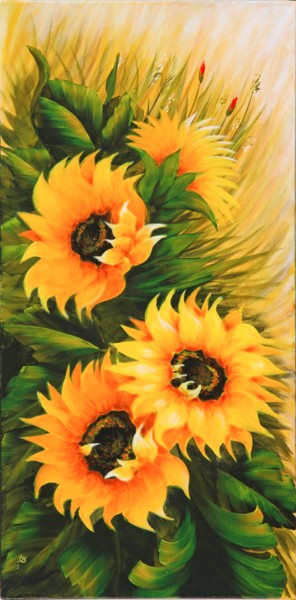 Peinture intitulée "Sonnenblumen" par Alois Baumgartner, Œuvre d'art originale