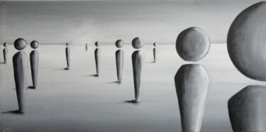 Картина под названием "gray area" - Alois Baumgartner, Подлинное произведение искусства, Акрил