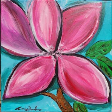 Peinture intitulée "PLUMERIA PINK" par Le' Andre' Jamol Dukes Le' Andre' Scott, Œuvre d'art originale, Acrylique