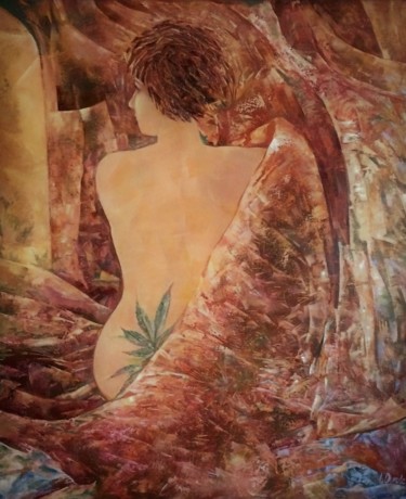 Malerei mit dem Titel "Tattoo" von Irena Dukule, Original-Kunstwerk, Öl