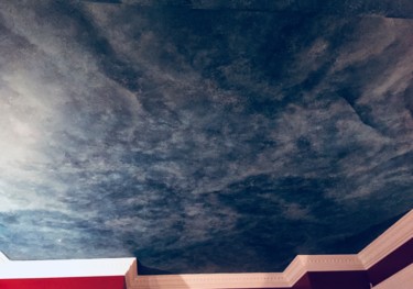 Painting titled "Night sky ceiling" by Irena Dukule, Original Artwork, Architecture