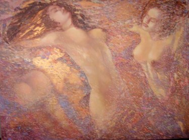Pintura titulada "Swimmers" por Irena Dukule, Obra de arte original, Oleo