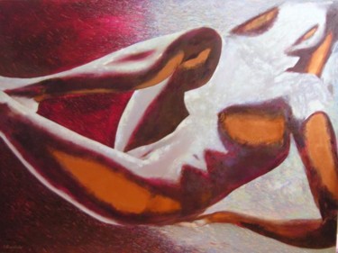 Painting titled "Golden Skin" by Irena Dukule, Original Artwork