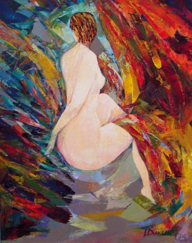 Peinture intitulée "Nude" par Irena Dukule, Œuvre d'art originale, Huile