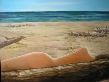 Painting titled "Wasaga Beach" by Irena Dukule, Original Artwork, Oil