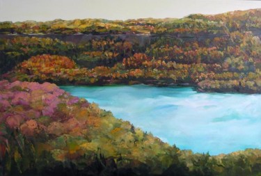 Peinture intitulée "Niagara River" par Irena Dukule, Œuvre d'art originale