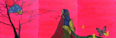Картина под названием "Mother" - Dulguun, Подлинное произведение искусства, Акрил Установлен на Деревянная рама для носилок