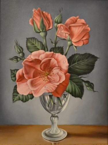Картина под названием "Цветы" - Игорь Дулуб, Подлинное произведение искусства, Масло