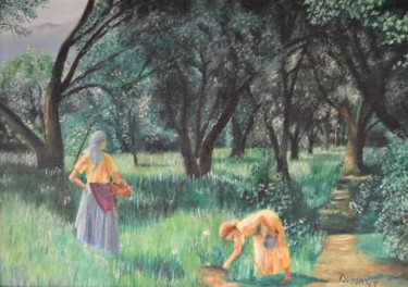 Peinture intitulée "Sous les oliviers" par Dumamar, Œuvre d'art originale