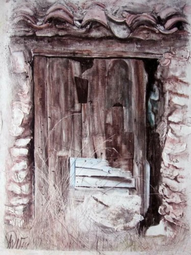 Painting titled "puerta-de-pajar.jpg" by Ara Varea, Original Artwork