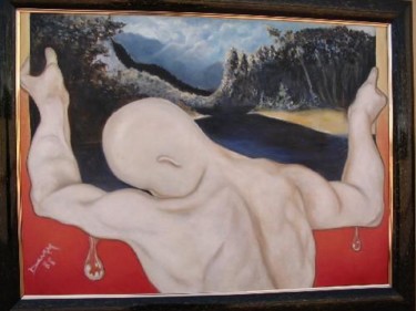 Pintura titulada "hombre y naturaleza" por Dunam, Obra de arte original, Oleo