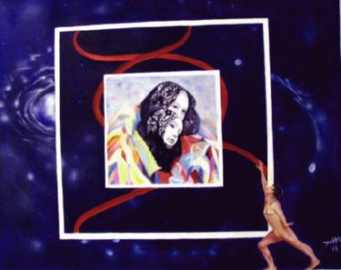 Painting titled "Lobo estepario" by Dunam, Original Artwork