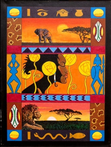 Painting titled "Out of Africa" by John Hudson Hawke, Original Artwork, Acrylic