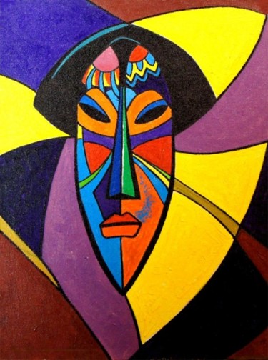 Drawing titled "African Mask" by John Hudson Hawke, Original Artwork
