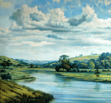 Painting titled "English Countryside" by John Hudson Hawke, Original Artwork, Oil